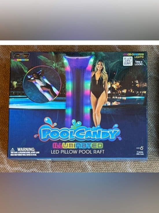 LED Light-Up Inflatable Pool Raft - Picture 2 of 3